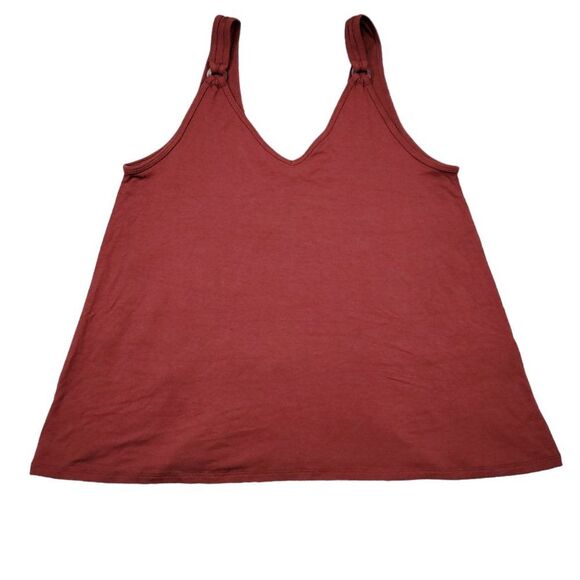 Abercrombie Soft A&F Drapey Red Tank Top Stretch Size Small Decorative Rings - Picture 1 of 7